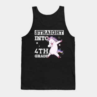 Straight Outta 4th Grade Unicorn Back To School Gift Tank Top